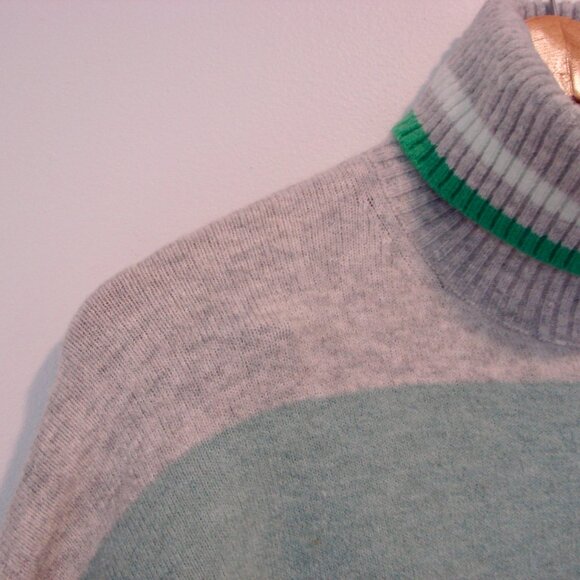 J. Crew Sweater Wool Alpaca Blend Turtleneck Sweater Gray Green Stripe Size XS - Picture 6 of 15